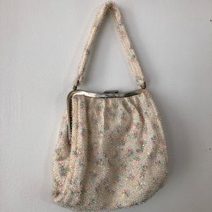 Vintage Lumured Corded Bead Bag